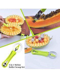 Juego de cucharas para melón 5 piezas Daoeny acero inoxidable 2