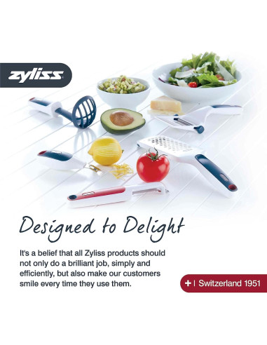 Cortador de Mango Zyliss 3-en-1 con Cuchilla de Acero Inoxidable