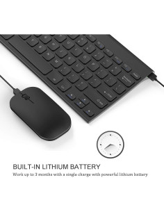 Combo Teclado y Ratón Inalámbrico Seenda Negro Compacto 2