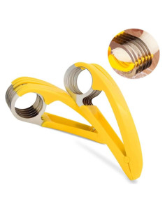 Cortador de Plátano Genérico 2 Pcs Acero Inoxidable Amarillo