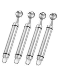 Descorazonador de Fresas Jinshining Acero Inoxidable 4 Pcs