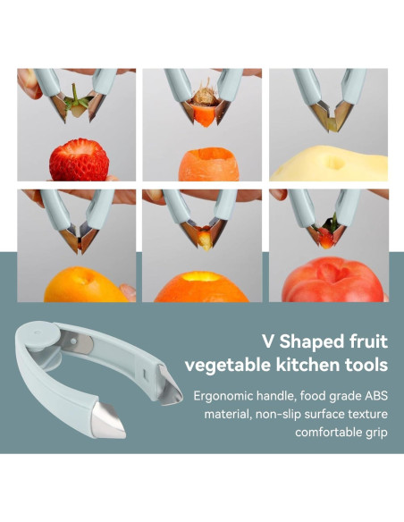 Pelador de Ojos de Piña HERCHR Acero Inoxidable 12 cm Azul