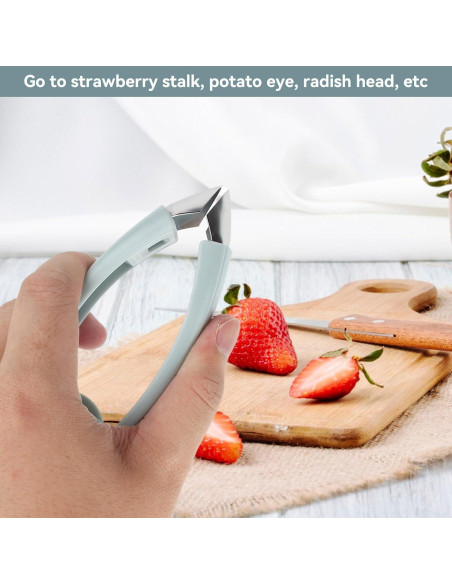 Pelador de Ojos de Piña HERCHR Acero Inoxidable 12 cm Azul