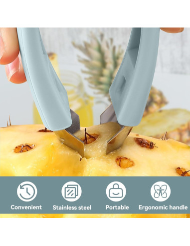 Pelador de Ojos de Piña HERCHR Acero Inoxidable 12 cm Azul