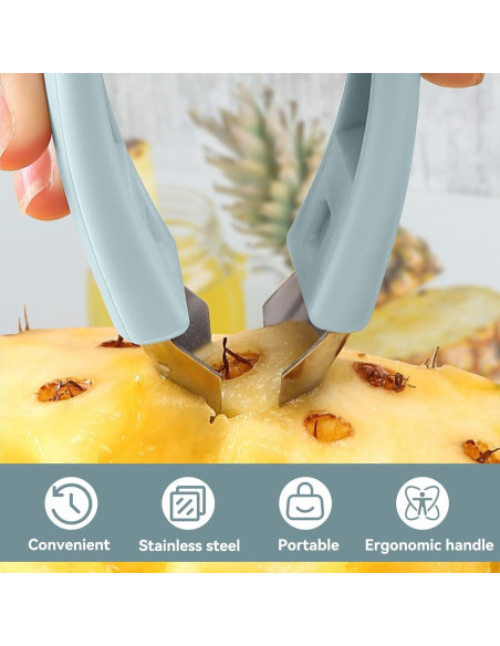 Pelador de Ojos de Piña HERCHR Acero Inoxidable 12 cm Azul