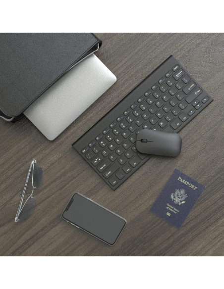 Combo Teclado y Ratón Inalámbrico Seenda Negro Compacto