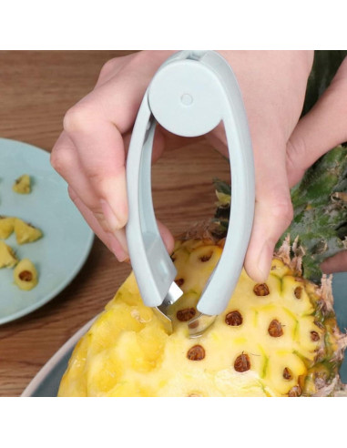 Pelador de Ojos de Piña HERCHR Acero Inoxidable 12 cm Azul
