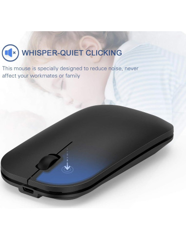 Combo Teclado y Ratón Inalámbrico Seenda Negro Compacto