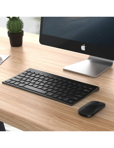 Combo Teclado y Ratón Inalámbrico Seenda Negro Compacto