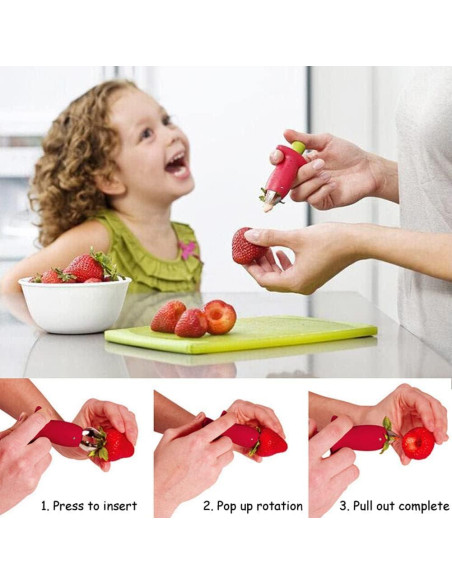 Juego de Cortadores de Fresas PRDGIRL - 2 Piezas, Acero Inoxidable Juego de Cortadores de Fresas PRDGIRL - 2 Piezas, Acero Inoxidable