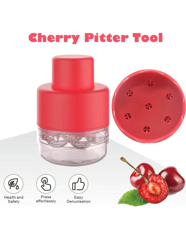 Deshuesadora de Cerezas UnisonPet Roja, 7 Huecos, Fácil Limpieza