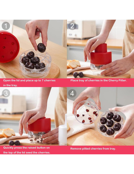 Deshuesadora de Cerezas UnisonPet Roja, 7 Huecos, Fácil Limpieza Deshuesadora de Cerezas UnisonPet Roja, 7 Huecos, Fácil Limpieza