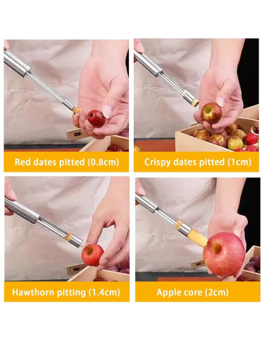 Juego de 4 herramientas para quitar corazones de frutas Coufce