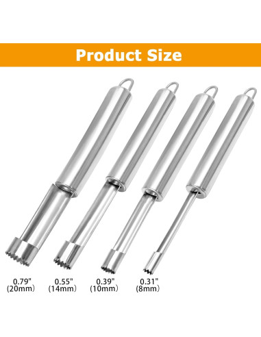 Juego de 4 herramientas para quitar corazones de frutas Coufce