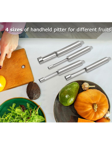Juego de 4 herramientas para quitar corazones de frutas Coufce