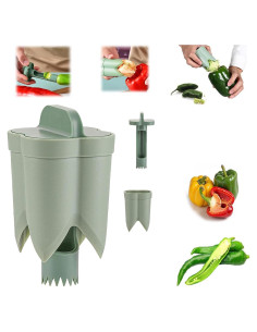 Removedor de Semillas de Pimiento 2 en 1 Genérico - Cortador de Vegetales