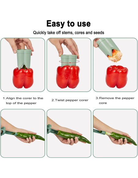 Removedor de Semillas de Pimiento 2 en 1 Genérico - Cortador de Vegetales