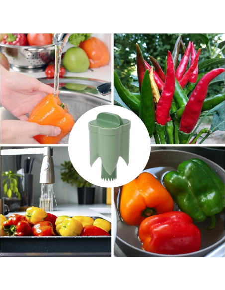 Removedor de Semillas de Pimiento 2 en 1 Genérico - Cortador de Vegetales