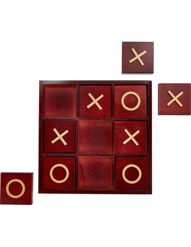 Juego de Tres en Raya de Madera Juvale 24 cm Decorativo