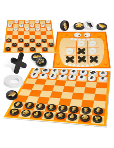 Juego de Mesa Coogam 3 en 1 Ajedrez Damas y Tres en Raya