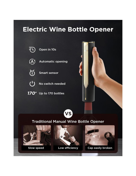 Abridor de Vino Eléctrico Newise EWO005 Recargable 60 Botellas