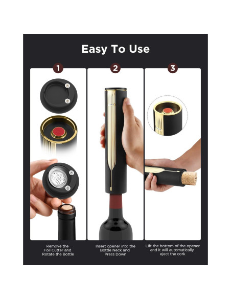 Abridor de Vino Eléctrico Newise EWO005 Recargable 60 Botellas