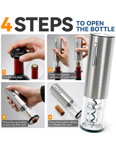 Abridor de Vino Eléctrico HSJAYAH con Aerador y Cortador Abridor de Vino Eléctrico HSJAYAH con Aerador y Cortador