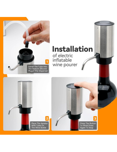 Abridor de Vino Eléctrico HSJAYAH con Aerador y Cortador