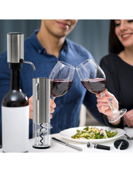 Abridor de Vino Eléctrico HSJAYAH con Aerador y Cortador Abridor de Vino Eléctrico HSJAYAH con Aerador y Cortador