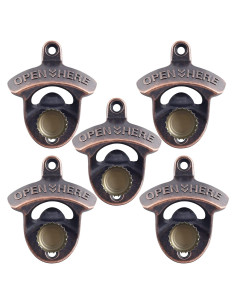 5 Abrebotellas Magnéticos de Pared HAIICEN Cobre Antiguo