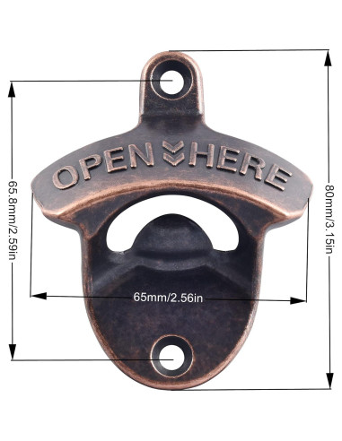 5 Abrebotellas Magnéticos de Pared HAIICEN Cobre Antiguo