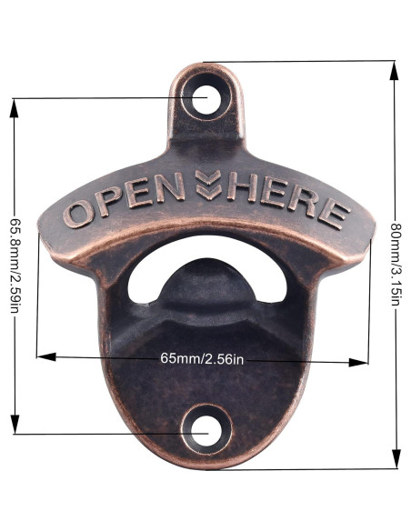 5 Abrebotellas Magnéticos de Pared HAIICEN Cobre Antiguo