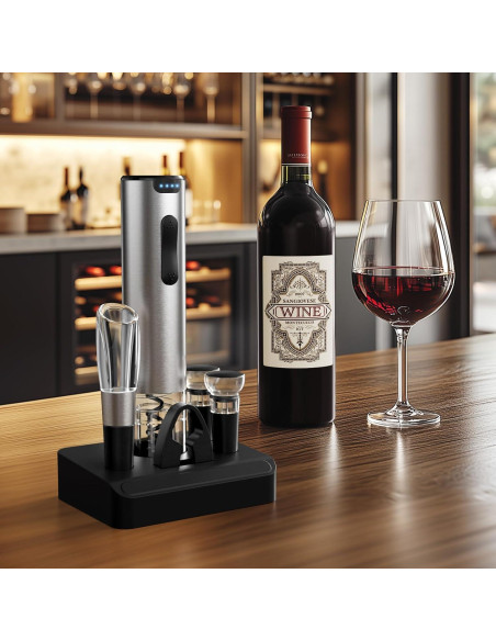 Abridor de Vino Eléctrico HomeHacks Recargable con Cortador