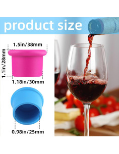 Set de 12 Tapones de Silicona para Botellas de Vino TKYZMS 2