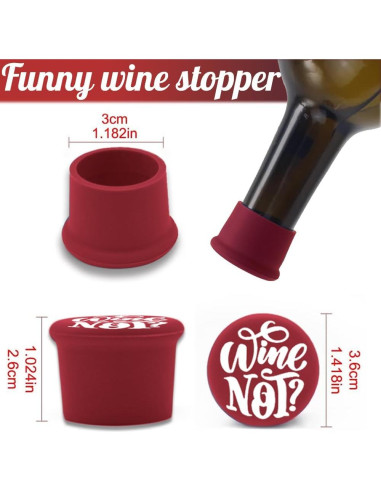 8 Tapones de Vino Divertidos Migarndy - Silicona Reutilizable