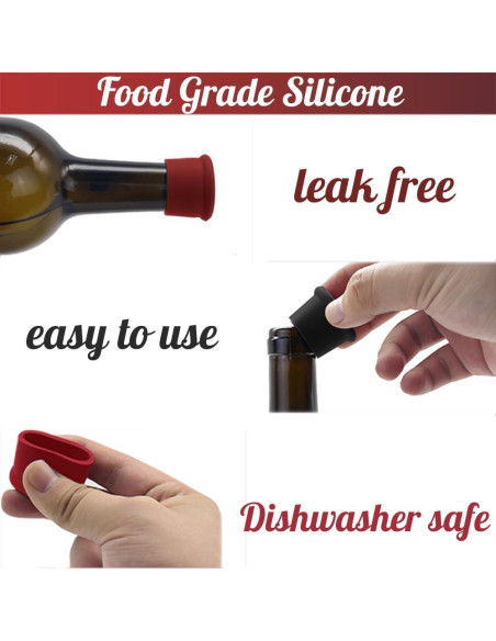 8 Tapones de Vino Divertidos Migarndy - Silicona Reutilizable