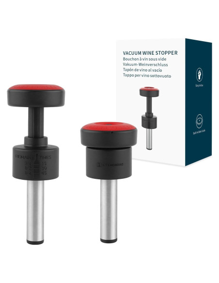 Tapón de Vino al Vacío KITCHENDAO 2 en 1 con Marcador de Fecha