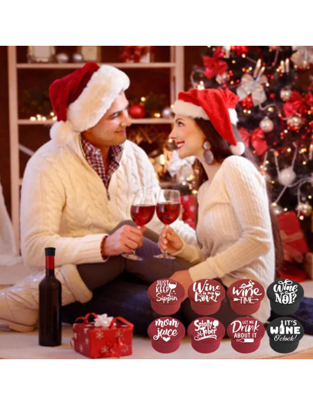 8 Tapones de Vino Divertidos Migarndy - Silicona Reutilizable