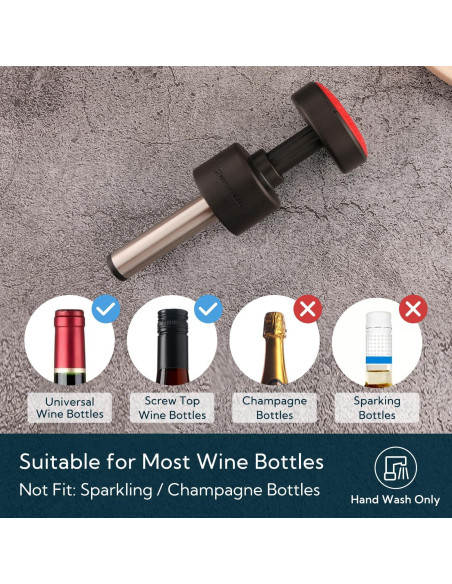 Tapón de Vino al Vacío KITCHENDAO 2 en 1 con Marcador de Fecha