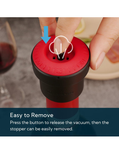 Tapón de Vino al Vacío KITCHENDAO 2 en 1 con Marcador de Fecha