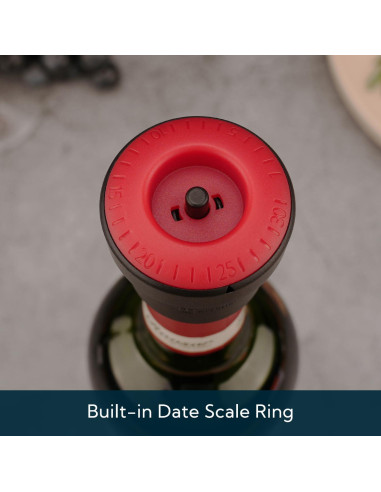 Tapón de Vino al Vacío KITCHENDAO 2 en 1 con Marcador de Fecha