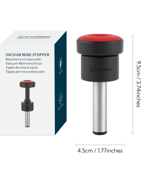 Tapón de Vino al Vacío KITCHENDAO 2 en 1 con Marcador de Fecha
