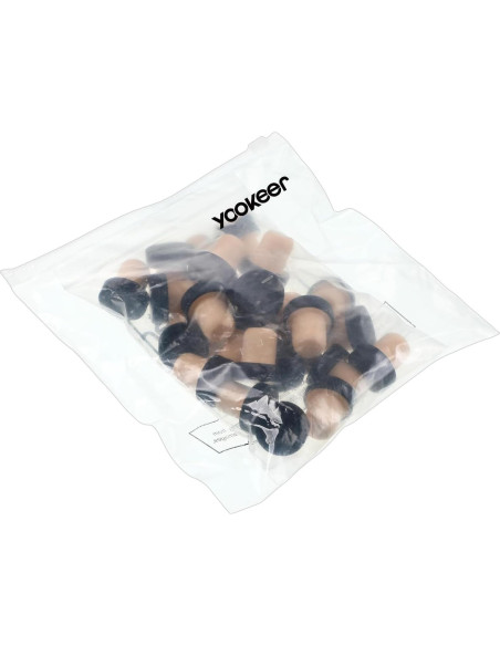 Tapones de corcho en forma de T Yookeer - 24 piezas negros