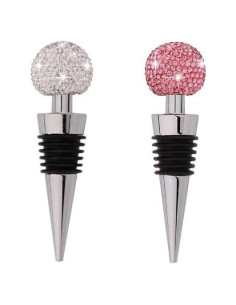 Set de 2 Tapones de Vino Decorativos GSRYPC Diamante Plata