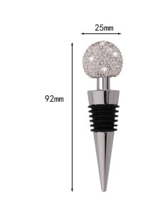 Set de 2 Tapones de Vino Decorativos GSRYPC Diamante Plata 2