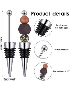 Kosiz 20 Tapones para Botellas de Vino Decorativos Aleación 2