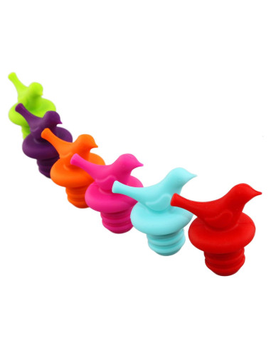 Tapones de Silicona para Botella de Vino Melostu - 6 Piezas Multicolor