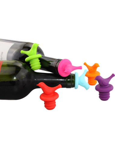 Tapones de Silicona para Botella de Vino Melostu - 6 Piezas Multicolor