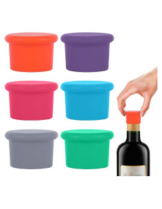 Tapones de Silicona para Botellas de Vino Yiwoo - Paquete de 6