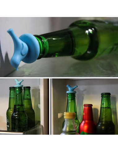 Tapones de Silicona para Botella de Vino Melostu - 6 Piezas Multicolor